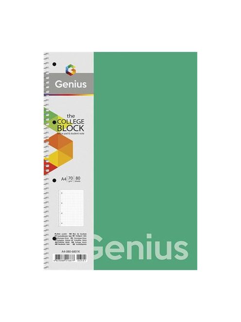 Spirálfüzet, A4, vonalas, 80 lap, PP borító, SHKOLYARYK "Genius", vegyes (SB806803L)