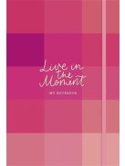 Jegyzetfüzet, A5, vonalas, sima, pontrácsos, 96 lap, keményfedeles, SHKOLYARYK "Live in the moment", vegyes minta (SB96797)