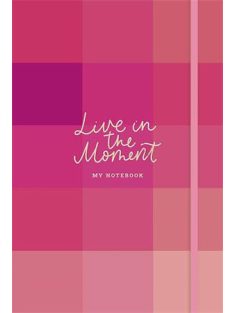   Jegyzetfüzet, A5, vonalas, sima, pontrácsos, 96 lap, keményfedeles, SHKOLYARYK "Live in the moment", vegyes minta (SB96797)