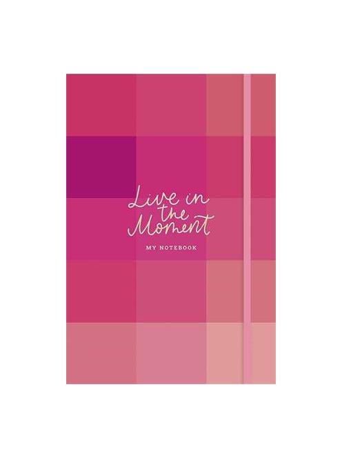 Jegyzetfüzet, A5, vonalas, sima, pontrácsos, 96 lap, keményfedeles, SHKOLYARYK "Live in the moment", vegyes minta (SB96797)