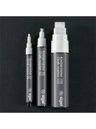 Folyékony krétamarker, vágott hegy, 5-15 mm SIGEL, fehér (SBA171)