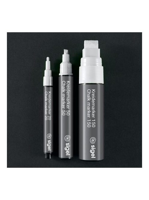 Folyékony krétamarker, vágott hegy, 5-15 mm SIGEL, fehér (SBA171)