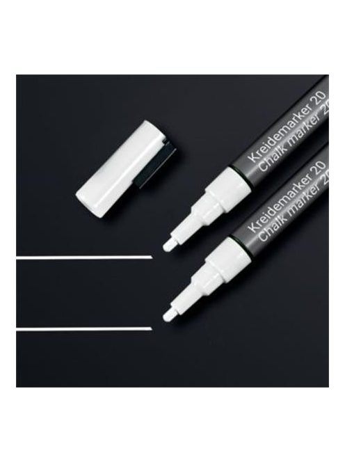 Folyékony krétamarker, kúpos hegy, 1-2 mm SIGEL, fehér (SBA178)
