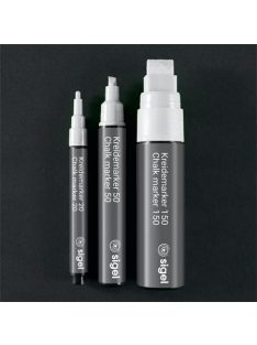   Folyékony krétamarker, kúpos hegy, 1-2 mm SIGEL, fehér (SBA178)