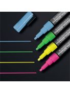Folyékony krétamarker készlet, kúpos hegy, 1-2 mm SIGEL, 4 különböző szín (SBA179)