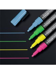   Folyékony krétamarker készlet, kúpos hegy, 1-2 mm SIGEL, 4 különböző szín (SBA179)
