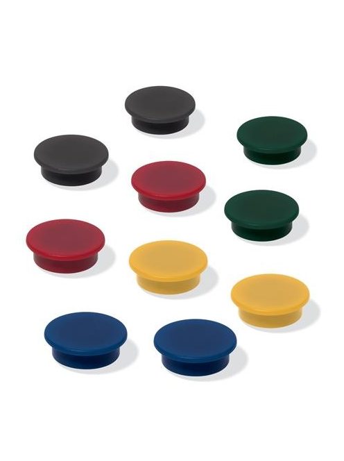 Mágneskorong, 25 mm, 10 db/csomag, SIGEL, 4 különböző szín (SDMU197)