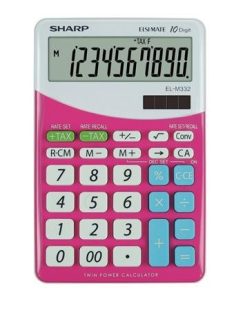   Számológép, asztali, 10 számjegy, SHARP "EL-M332", pink (SHELM332BPK)