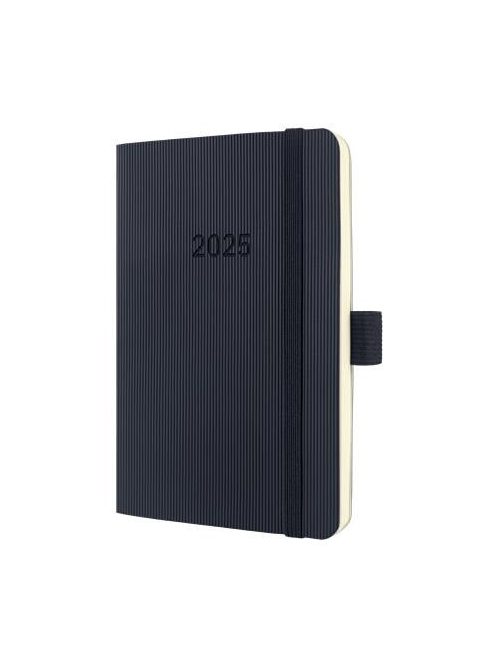 Naptár, A6, heti, 2025, puha borító, SIGEL "Conceptum", fekete