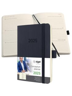   Naptár, A6, heti, 2025, puha borító, SIGEL "Conceptum", fekete