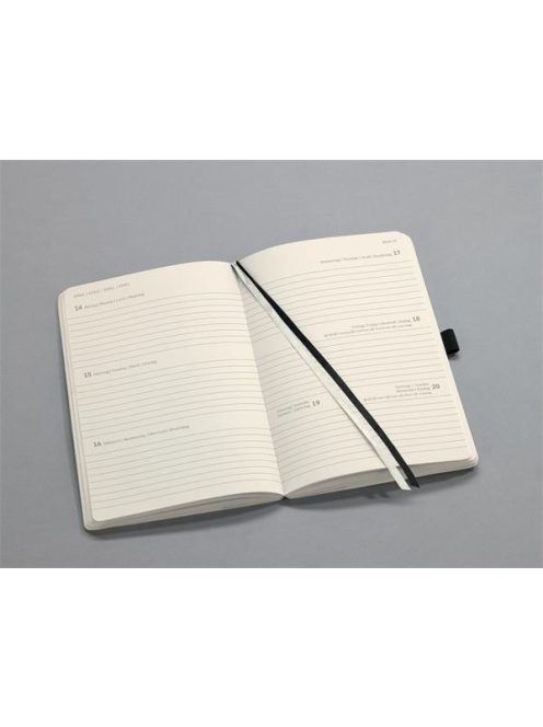 Naptár, A6, heti, 2025, puha borító, SIGEL "Conceptum", fekete