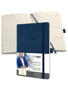   Naptár, A5, heti, 2025, puha borító, SIGEL "Conceptum", éjkék