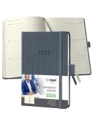 Naptár, A6, heti, 2025, kemény borító, SIGEL "Conceptum", sötét szürke