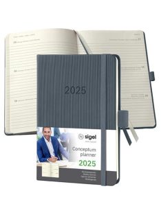   Naptár, A6, heti, 2025, kemény borító, SIGEL "Conceptum", sötét szürke