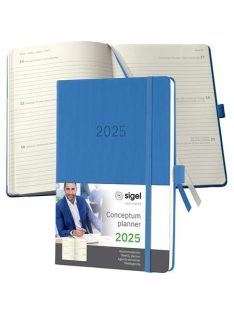   Naptár, A5, heti, 2025, kemény borító, SIGEL "Conceptum", porkék