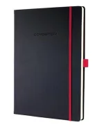 Jegyzetfüzet, exkluzív, A4, kockás, 194 oldal, keményfedeles, SIGEL "Conceptum Red Edition", fekete-piros (SICO660)