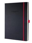 Jegyzetfüzet, exkluzív, A4, vonalas, 194 oldal, keményfedeles, SIGEL "Conceptum Red Edition", fekte-piros (SICO661)