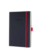 Jegyzetfüzet, exkluzív, A5, kockás, 194 oldal, keményfedeles, SIGEL "Conceptum Red Edition", fekete-piros (SICO662)