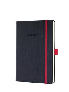   Jegyzetfüzet, exkluzív, A5, kockás, 194 oldal, keményfedeles, SIGEL "Conceptum Red Edition", fekete-piros (SICO662)