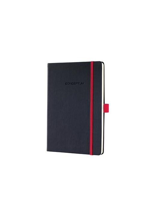 Jegyzetfüzet, exkluzív, A5, kockás, 194 oldal, keményfedeles, SIGEL "Conceptum Red Edition", fekete-piros (SICO662)