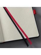 Jegyzetfüzet, exkluzív, A5, kockás, 194 oldal, keményfedeles, SIGEL "Conceptum Red Edition", fekete-piros (SICO662)