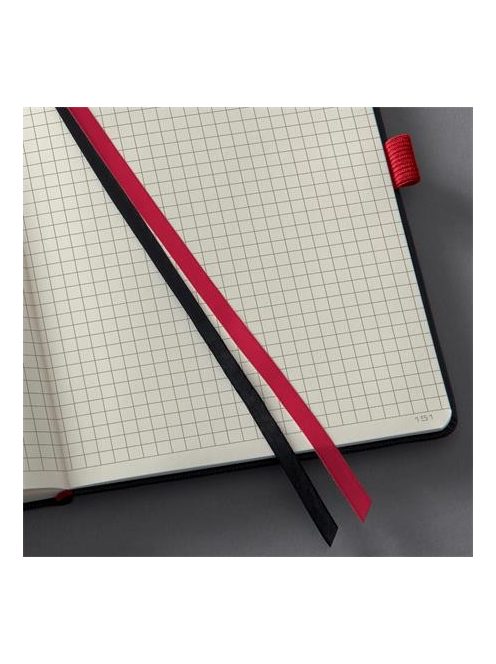 Jegyzetfüzet, exkluzív, A5, kockás, 194 oldal, keményfedeles, SIGEL "Conceptum Red Edition", fekete-piros (SICO662)