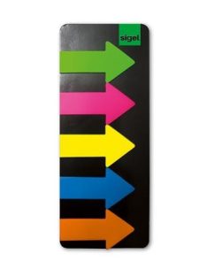   Jelölőcímke, műanyag, 5x25 lap, 25x45 mm, SIGEL "Nyilak", vegyes szín, 125 lap (SIHN600)