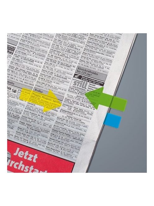 Jelölőcímke, műanyag, 5x25 lap, 25x45 mm, SIGEL "Nyilak", vegyes szín, 125 lap (SIHN600)