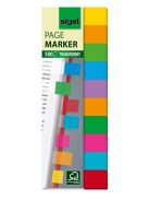 Jelölőcímke, műanyag, 10x50 lap, 44x12,5 mm, SIGEL, vegyes színek, 500 lap (SIHN684)