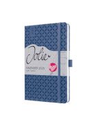 Naptár, A6, heti, 2025, kemény borító, SIGEL "Jolie", indigókék