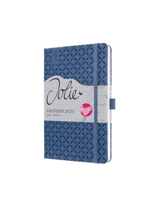 Naptár, A6, heti, 2025, kemény borító, SIGEL "Jolie", indigókék