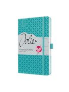 Naptár, A5, heti, 2025, kemény borító, SIGEL "Jolie", aqua zöld