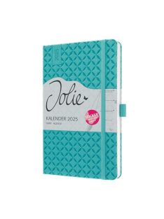   Naptár, A5, heti, 2025, kemény borító, SIGEL "Jolie", aqua zöld