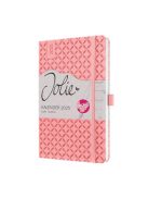 Naptár, A5, heti, 2025, kemény borító, SIGEL "Jolie", rózsaszín