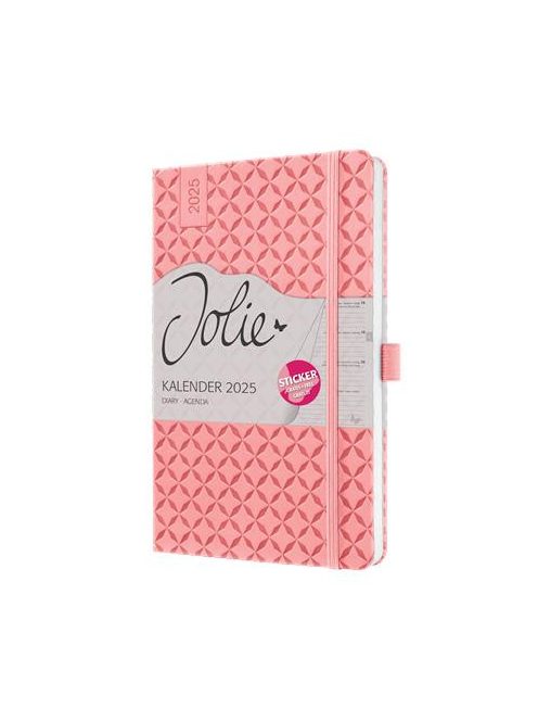 Naptár, A5, heti, 2025, kemény borító, SIGEL "Jolie", rózsaszín