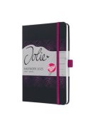 Naptár, A5, heti, 2025, kemény boritó, SIGEL "Jolie", fekete-pink