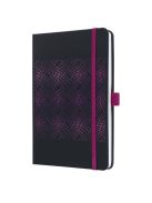Naptár, A5, heti, 2025, kemény boritó, SIGEL "Jolie", fekete-pink