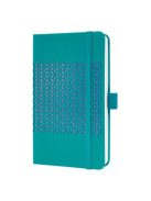 Naptár, A6, heti, 2025, kemény boritó, SIGEL "Jolie", csillogó türkiz