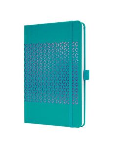   Naptár, A5, heti, 2025, kemény boritó, SIGEL "Jolie", csillogó türkiz