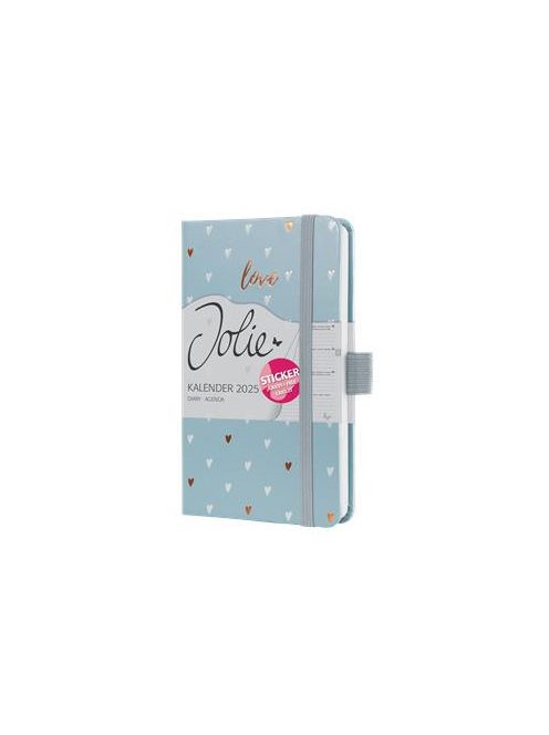 Naptár, A6, heti, 2025, kemény borító, SIGEL "Jolie", Grey love