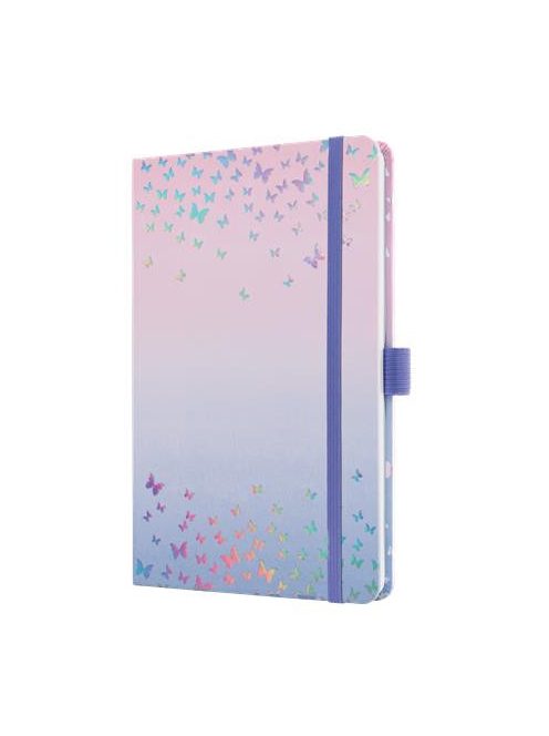 Naptár, A5, heti, 2025, kemény borító, SIGEL "Jolie", Butterfly Confetti Candy
