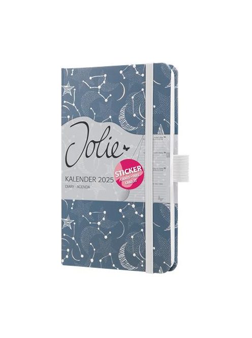 Naptár, A6, heti, 2025, kemény borító, SIGEL "Jolie", Cosmic Fantasy Blue