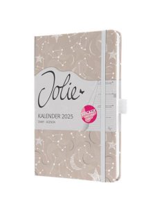   Naptár, A5, heti, 2025, kemény borító, SIGEL "Jolie", Cosmic Fantasy Beige