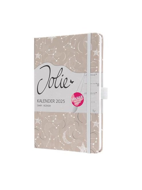 Naptár, A5, heti, 2025, kemény borító, SIGEL "Jolie", Cosmic Fantasy Beige