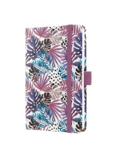   Naptár, A6, heti, 2025, kemény borító, SIGEL "Jolie", Violet Jungle Fever