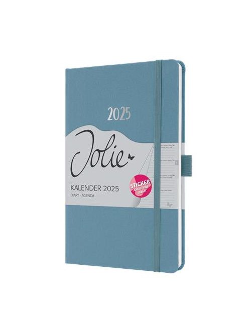 Naptár, A5, heti, 2025, dombornyomott borító, SIGEL "Jolie", kobalt kék