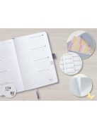 Naptár, A5, heti, 2025, dombornyomott borító, SIGEL "Jolie", kobalt kék