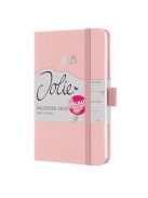Naptár, A6, heti, 2025, dombornyomott borító, SIGEL "Jolie", lágy rózsaszín