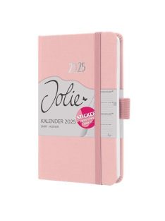   Naptár, A6, heti, 2025, dombornyomott borító, SIGEL "Jolie", lágy rózsaszín