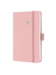   Naptár, A6, heti, 2025, dombornyomott borító, SIGEL "Jolie", lágy rózsaszín